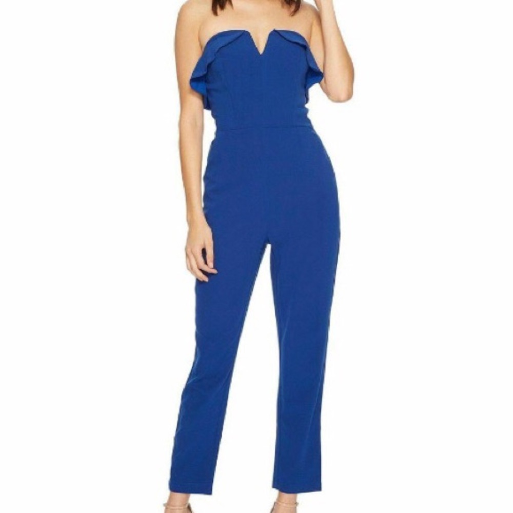 Anthropologie Adelyn Rae Strapless Blue Jumpsuit - MUST GO